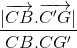 \frac{|\overrightarrow{CB}.\overrightarrow{C'G}|}{CB.CG'}