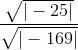 \frac{\sqrt{|-25|}}{\sqrt{|-169|}}