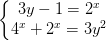 \dpi{100} \left\{\begin{matrix} 3y-1=2^{x} & \\ 4^{x}+2^{x} =3y^{2}& \end{matrix}\right.