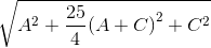 \sqrt e_A^2} + \frac{{25{4}e_\left( {A + C} \right)}^2} + {C^2