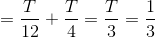 \Delta t=\frac{T}{12}+\frac{T}{4}=\frac{T}{3}=\frac{1}{3}