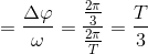 \Delta t=\frac{\Delta \varphi }{\omega }=\frac{\frac{2\pi }{3}}{\frac{2\pi }{T}}=\frac{T}{3}