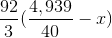 \frac{92}{3}(\frac{4,939}{40}-x)