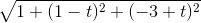 \sqrt{1+(1-t)^{2}+(-3+t)^{2}}