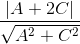 \frac{|A+2C|}{\sqrt{A^{2}+C^{2}}}