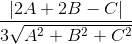 \frac{|2A+2B-C|}{3\sqrt{A^{2}+B^{2}+C^{2}}}