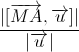 \frac{|[\overrightarrow{MA},\overrightarrow{u}]|}{|\overrightarrow{u}|}