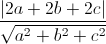 \frac{|2a+2b+2c|}{\sqrt{a^{2}+b^{2}+c^{2}}}