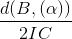 \frac{d(B,(\alpha ))}{2IC}