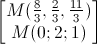 \begin{bmatrix}M(\frac{8}{3},\frac{2}{3},\frac{11}{3})\\M(0;2;1)\end{bmatrix}