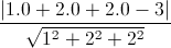 \frac{|1.0+2.0+2.0-3|}{\sqrt{1^{2}+2^{2}+2^{2}}}