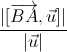 \frac{|[\overrightarrow{BA},\vec{u}]|}{|\vec{u}|}