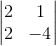 \begin{vmatrix}2&1\\2&-4\end{vmatrix}