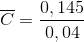 \overline{C}=\frac{0,145}{0,04}