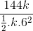 \frac{144k}{\frac{1}{2}.k.6^{2}}