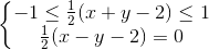 \left\{\begin{matrix}-1\leq \frac{1}{2}(x+y-2)\leq 1\\\frac{1}{2}(x-y-2)=0\end{matrix}\right.