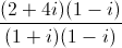 \frac{(2+4i)(1-i)}{(1+i)(1-i)}