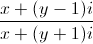 \frac{x+(y-1)i}{x+(y+1)i}