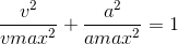 \frac{v^{2}}{vmax^{2}} +\frac{a^{2}}{amax^{2}}=1