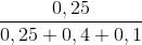 \frac{0,25}{0,25+0,4+0,1}