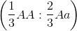 \left ( \frac{1}{3}AA : \frac{2}{3}Aa \right )