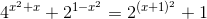 4^{x^{2}+x}+2^{1-x^{2}}=2^{(x+1)^{2}}+1