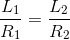 \frac{L_{1}}{R_{1}}=\frac{L_{2}}{R_2}}