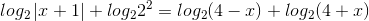 log_{2}\left | x+1 \right | + log_{2}2^{2} = log_{2}(4-x)+ log_{2}(4+x)