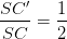 \dpi{100} \frac{SC'}{SC}=\frac{1}{2}