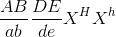 \frac{AB}{ab}\frac{DE}{de}X^{H}X^{h}