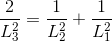 \frac{2}{L_{3}^{2}}=\frac{1}{L_{2}^{2}}+\frac{1}{L_{1}^{2}}