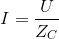 I = \frac{U}{Z_{C}}