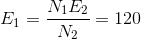 E_{1}=\frac{N_{1}E_{2}}{N_{2}}=120