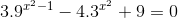 3.9^{x^{2}-1}-4.3^{x^{2}}+9=0