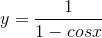 y=\frac{1}{1-cosx}