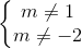 \left\{\begin{matrix} m\neq 1 & \\ m\neq -2 & \end{matrix}\right.