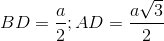 BD=\frac{a}{2};AD=\frac{a\sqrt{3}}{2}