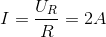 I=\frac{U_{R}}{R}=2A