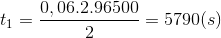 t_{1}=\frac{0,06.2.96500}{2}=5790(s)