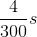 \frac{4}{300}s